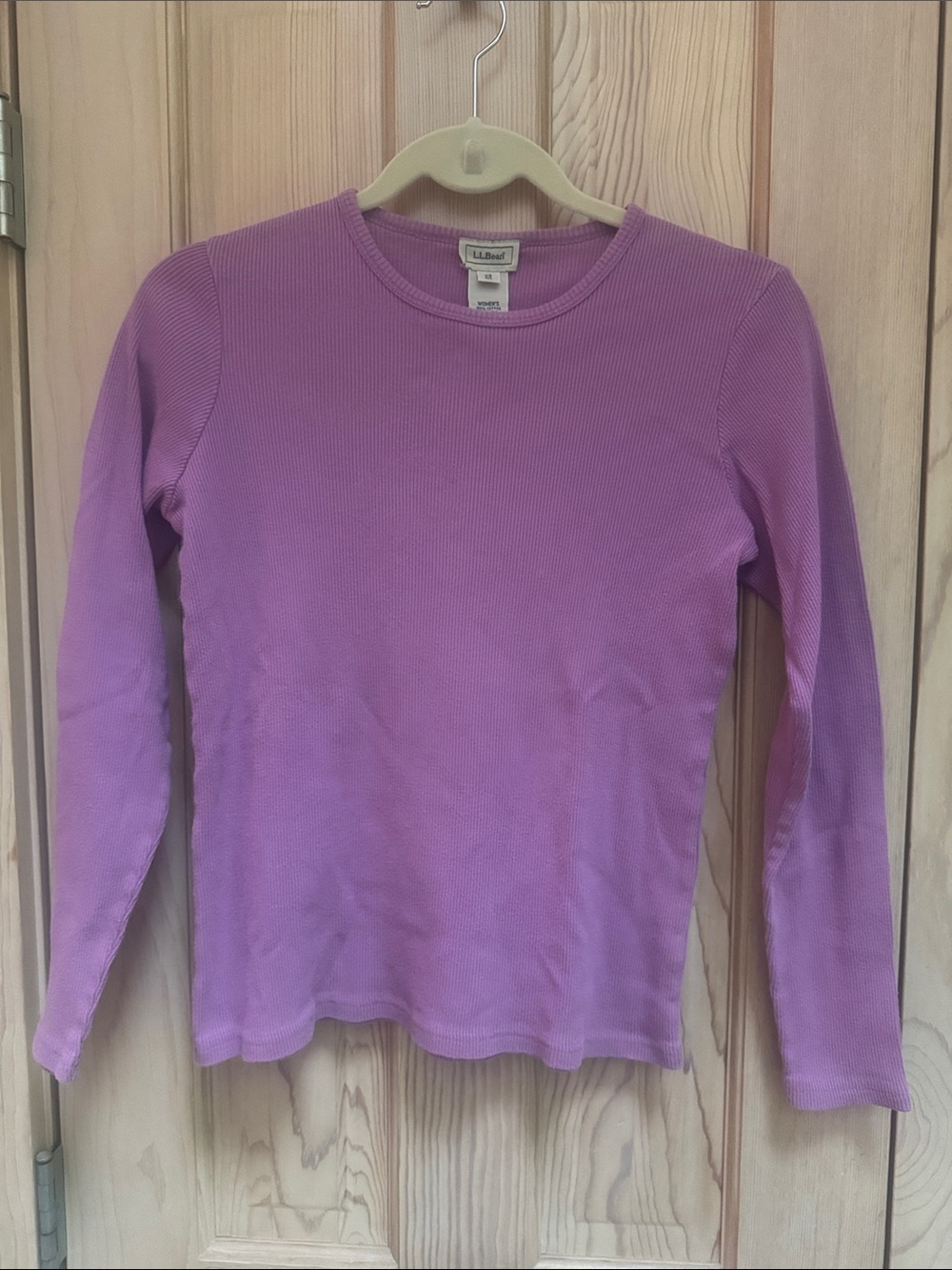 L.L. Bean Ribbed Long Sleeve Tee in Lavender Purple